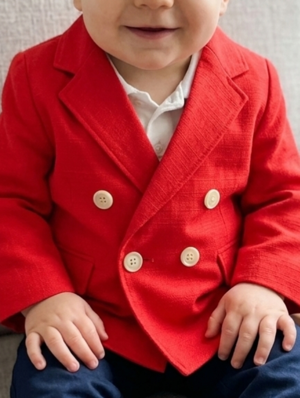 Red Double-Breasted Kids' Blazer Jacket